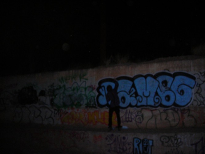 graffiti bombing at night